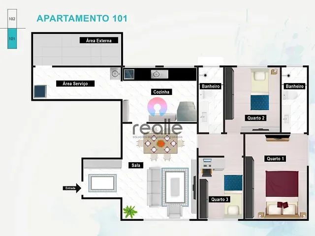 Apartamento com 85m² 3 quartos e 1 banheiro, à venda, no bairro Alto Barroca em Belo Horizonte