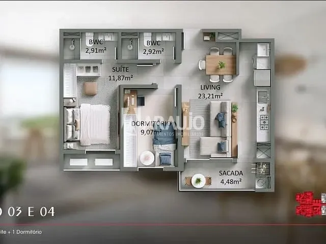Apartamento com 111m² 2 quartos e 2 banheiros, à venda, no bairro Vila Operária em Itajaí