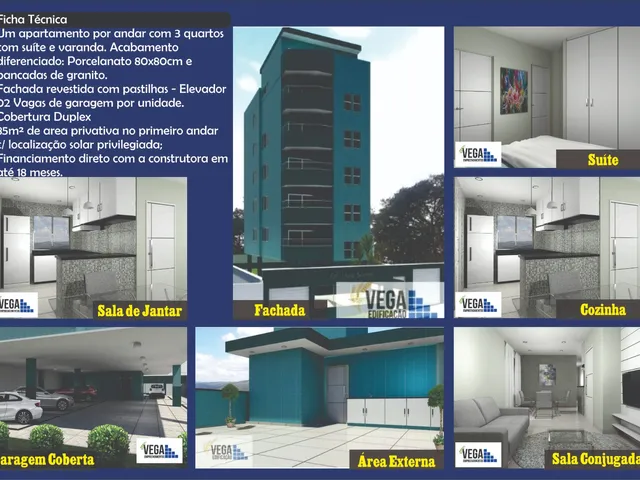 Apartamento com 455m² 3 quartos e 2 banheiros, à venda, no bairro Monte Carlo em Santa Luzia