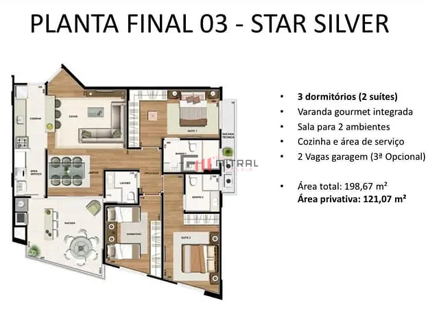 Apartamento com 199m² 3 quartos e 1 banheiro, à venda, no bairro América em Joinville
