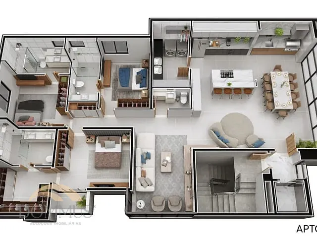 Apartamento com 239m² 3 quartos e 3 banheiros, à venda, no bairro Iguaçu em Ipatinga