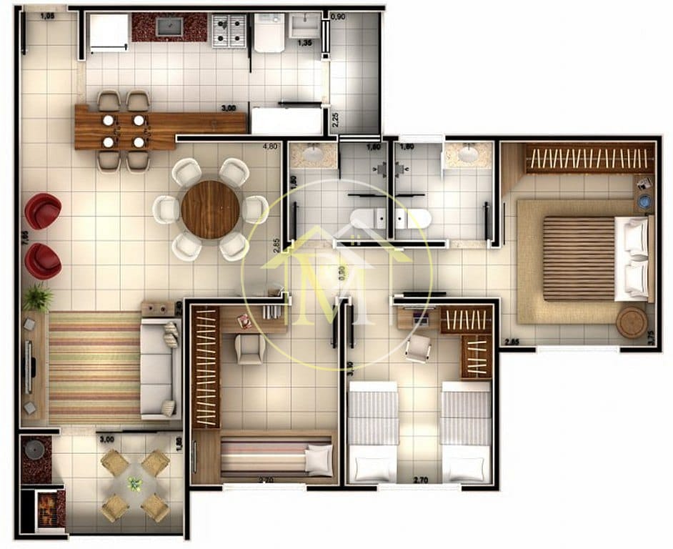 Apartamento para alugar com 3 quartos, 90m² - Foto 12