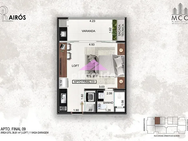 Apartamento com 37m² 1 quarto e 1 banheiro, à venda, no bairro Centro em Ubatuba