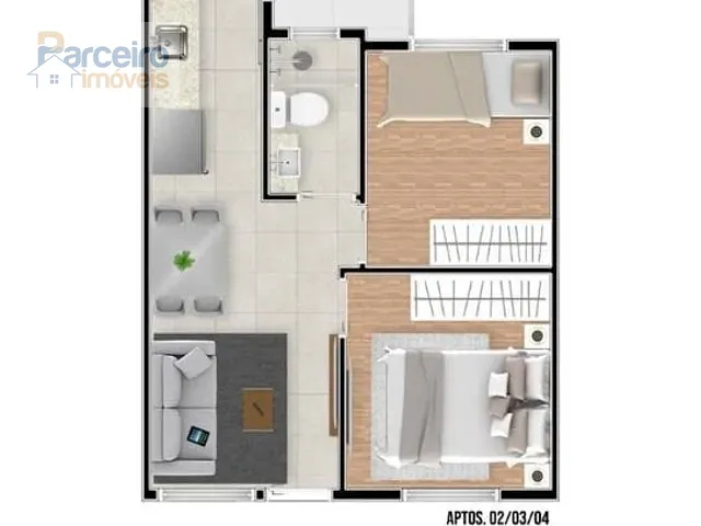 Apartamento com 44m² 2 quartos e 1 banheiro, à venda, no bairro Vila Carlos de Campos em São Paulo