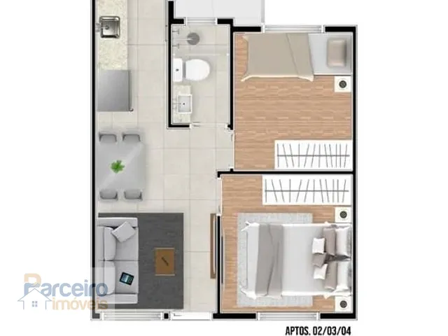 Apartamento com 44m² 2 quartos e 1 banheiro, à venda, no bairro Vila Carlos de Campos em São Paulo