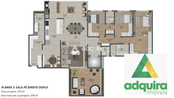 Apartamento, 3 quartos, 195 m² - Foto 2