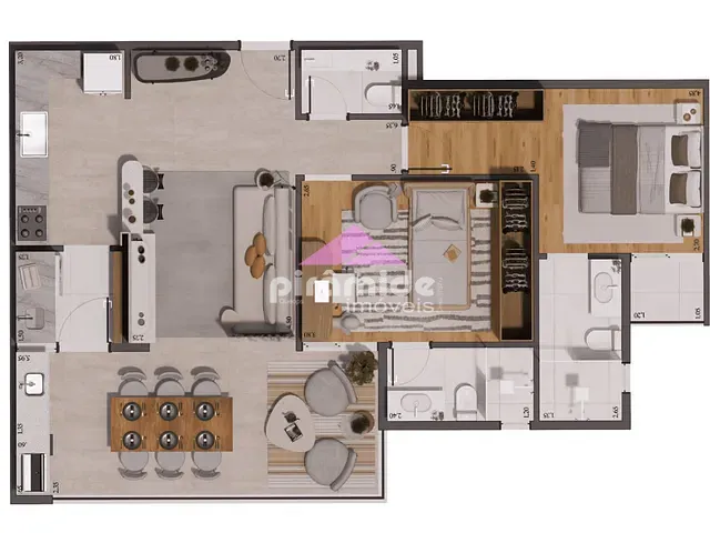 Apartamento com 86m² 2 quartos e 2 banheiros, à venda, no bairro Vila Ema em São José dos Campos