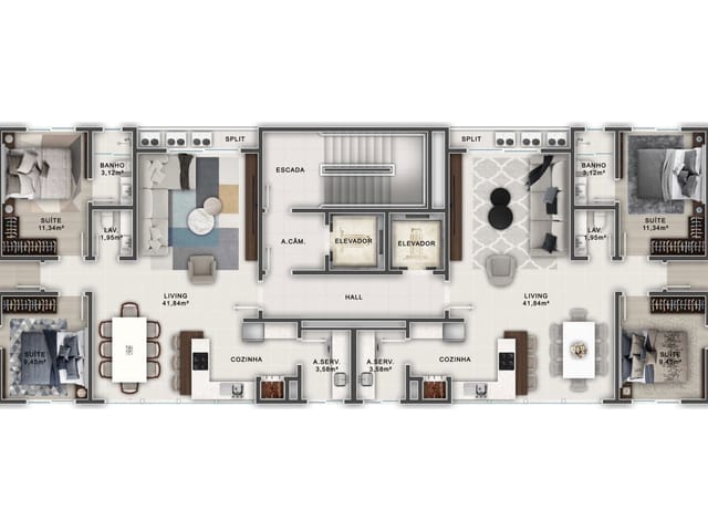 Apartamento 3 quartos e 4 banheiros, à venda, no bairro Pioneiros em Balneário Camboriú