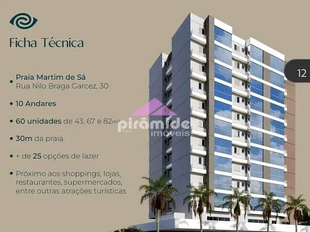 Apartamento com 44m² 1 quarto e 1 banheiro, à venda, no bairro Martim de Sá em Caraguatatuba