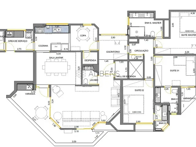 Apartamento 3 quartos e 5 banheiros, à venda, no bairro Jardim Paulista em São Paulo