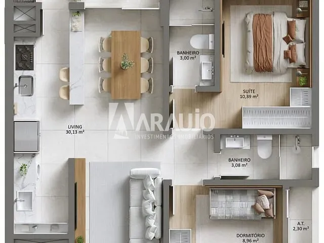 Apartamento com 120m² 2 quartos e 2 banheiros, à venda, no bairro Vila Operária em Itajaí