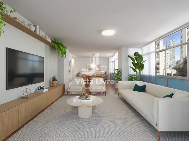 Apartamento com 210m² 3 quartos e 5 banheiros, à venda, no bairro Higienópolis em São Paulo