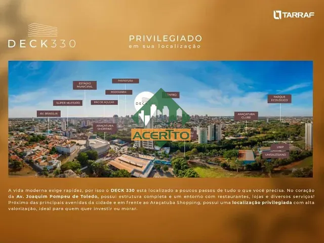 Apartamento com 87m² 3 quartos e 3 banheiros, à venda, no bairro Vila Estádio em Araçatuba