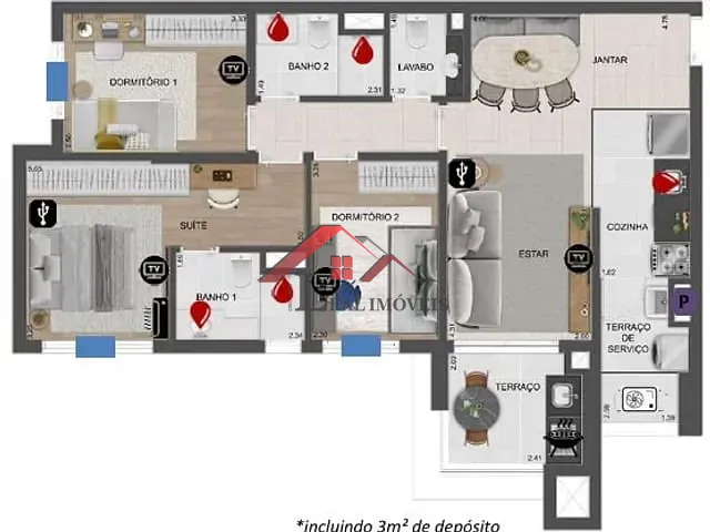 Apartamento com 89m² 3 quartos e 1 banheiro, à venda, no bairro Fundação em São Caetano do Sul