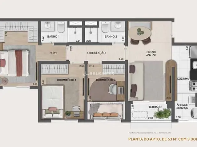 Apartamento com 47m² 2 quartos e 1 banheiro, à venda, no bairro Fundação em São Caetano do Sul