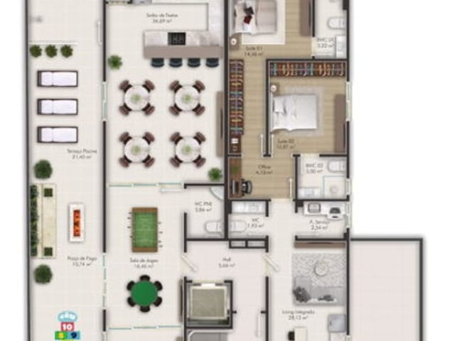 Apartamento com 92m², à venda, no bairro Balneário Pereque em Porto Belo