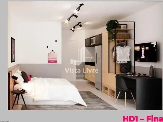 Apartamento com 25m² 1 quarto e 1 banheiro, à venda, no bairro Brooklin Paulista em São Paulo