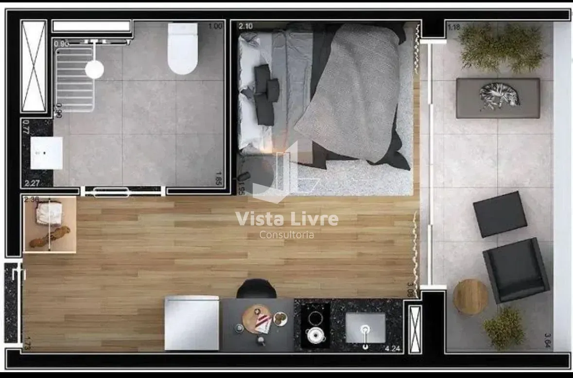 Apartamento, 1 quarto, 25 m² - Foto 10