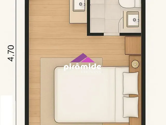 Apartamento 1 quarto e 1 banheiro, à venda, no bairro Sapé em Ubatuba