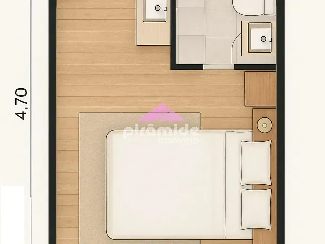 Apartamento 1 quarto e 1 banheiro, à venda, no bairro Sapé em Ubatuba