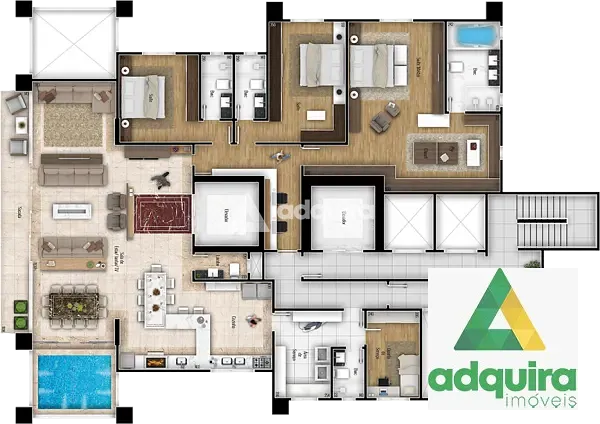 Apartamento, 3 quartos, 315 m² - Foto 2
