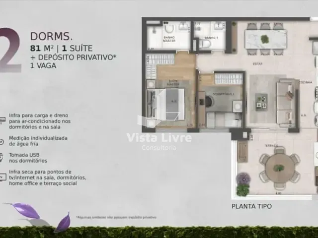 Apartamento com 81m² 2 quartos e 2 banheiros, à venda, no bairro Água Branca em São Paulo