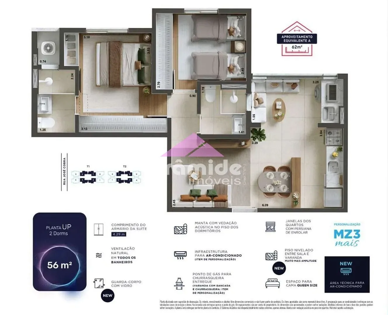 Apartamento, 2 quartos, 56 m² - Foto 3