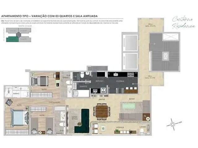 Apartamento com 131m² 4 quartos e 1 banheiro, à venda, no bairro Lourdes em Belo Horizonte