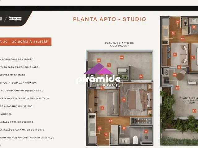 Apartamento 1 quarto e 1 banheiro, à venda, no bairro Jardim Oswaldo Cruz em São José dos Campos