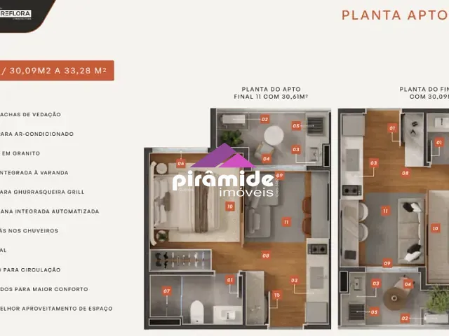 Apartamento 1 quarto e 1 banheiro, à venda, no bairro Jardim Oswaldo Cruz em São José dos Campos