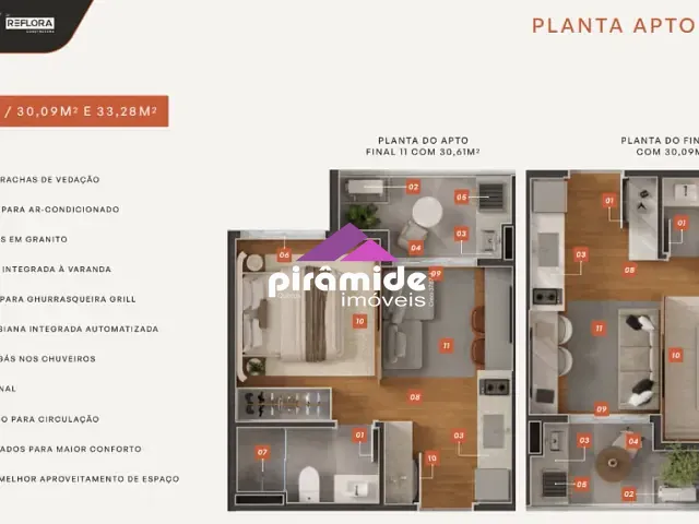 Apartamento 1 quarto e 1 banheiro, à venda, no bairro Jardim Oswaldo Cruz em São José dos Campos