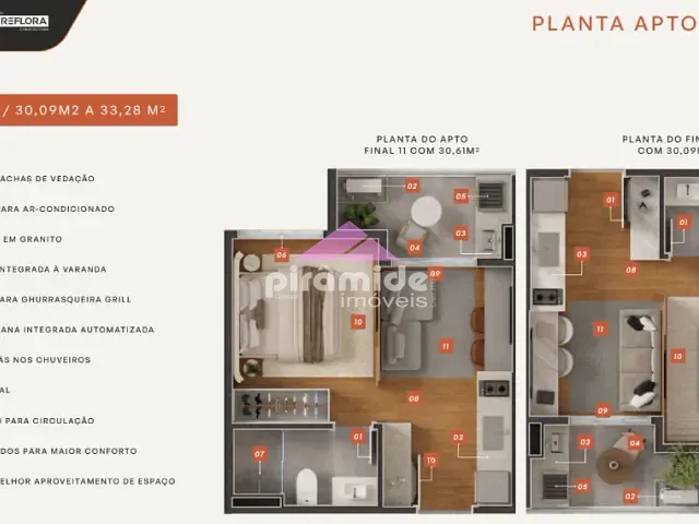 Apartamento 1 quarto e 1 banheiro, à venda, no bairro Jardim Oswaldo Cruz em São José dos Campos
