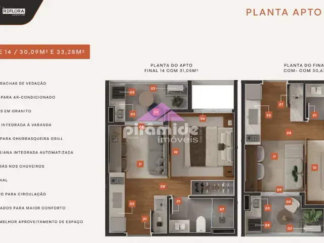 Apartamento 1 quarto e 1 banheiro, à venda, no bairro Jardim Oswaldo Cruz em São José dos Campos