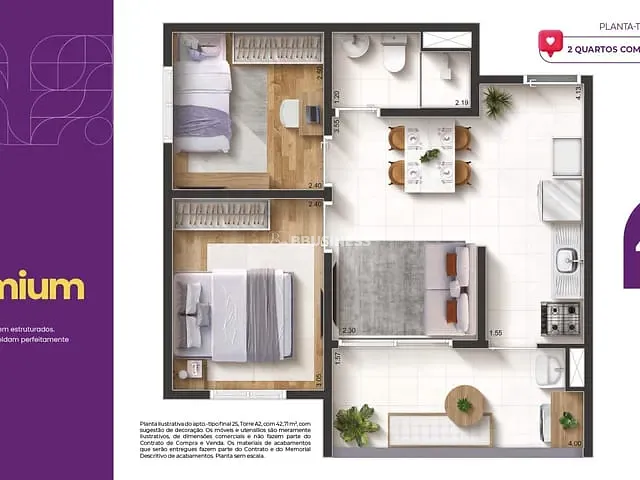 Apartamento com 42m² 2 quartos e 1 banheiro, à venda, no bairro Vila Zelina em São Paulo