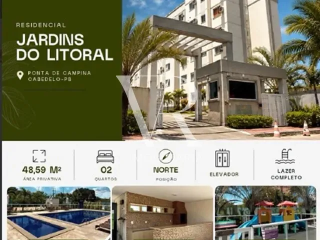 Apartamento 2 quartos e 1 banheiro, à venda, no bairro Ponta de Campina em Cabedelo