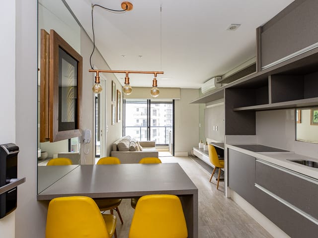 Foto do Apartamento - Apartamento para venda em Campo Belo com 1 quarto, sendo 1 suíte , 42m² | Correteria Imóveis