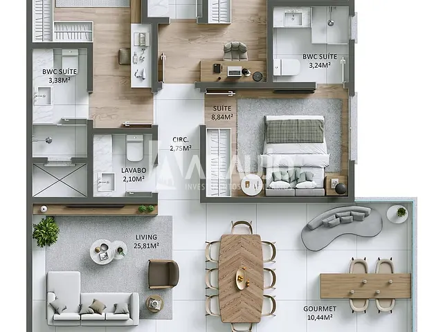Apartamento 3 quartos e 5 banheiros, à venda, no bairro Praia Brava de Itajaí em Itajaí