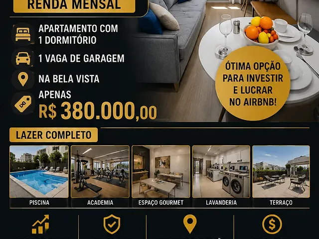 Apartamento com 26m² 1 quarto e 1 banheiro, à venda, no bairro Bela Vista em São Paulo
