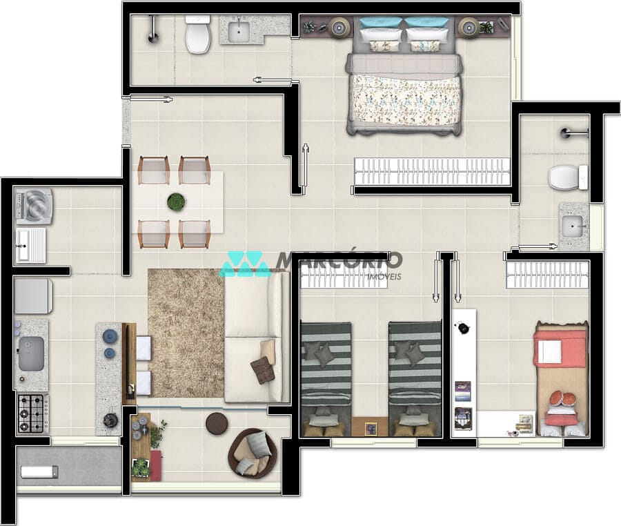 Apartamento, 3 quartos, 76 m² - Foto 56