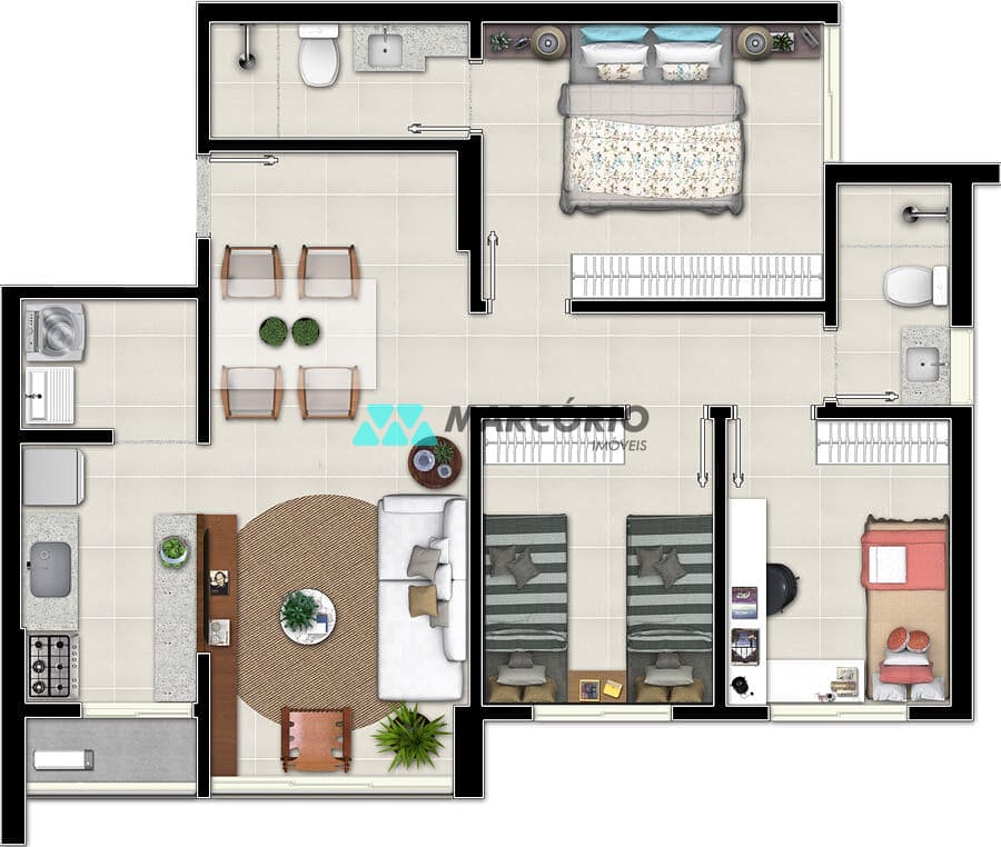 Apartamento, 3 quartos, 76 m² - Foto 57