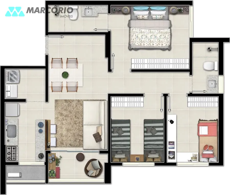 Apartamento, 3 quartos, 76 m² - Foto 56