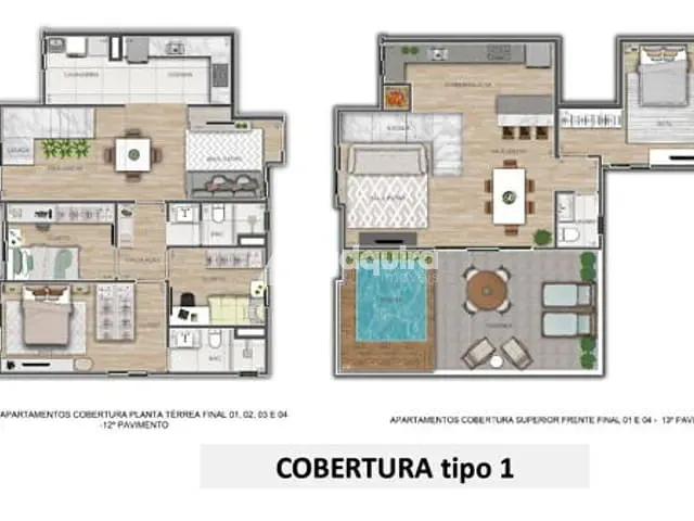 Apartamento com 193m² 3 quartos e 2 banheiros, à venda, no bairro Centro em Ponta Grossa