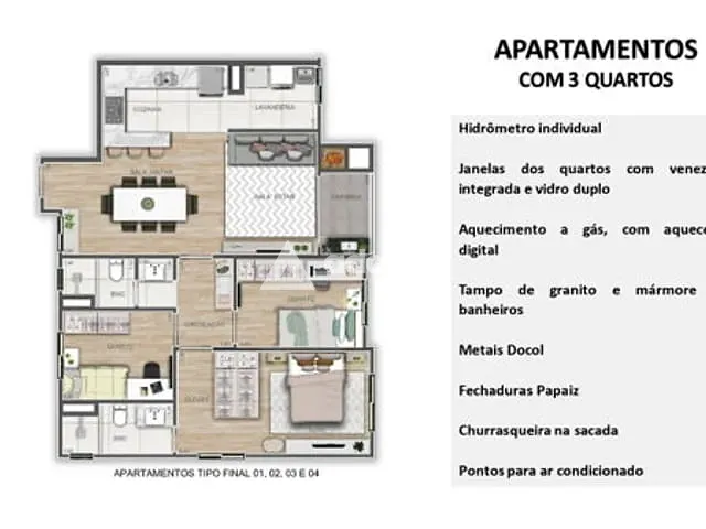 Apartamento com 193m² 3 quartos e 2 banheiros, à venda, no bairro Centro em Ponta Grossa