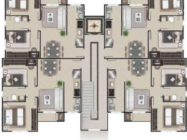 Apartamento com 70m² 2 quartos e 1 banheiro, à venda, no bairro Chapada em Ponta Grossa