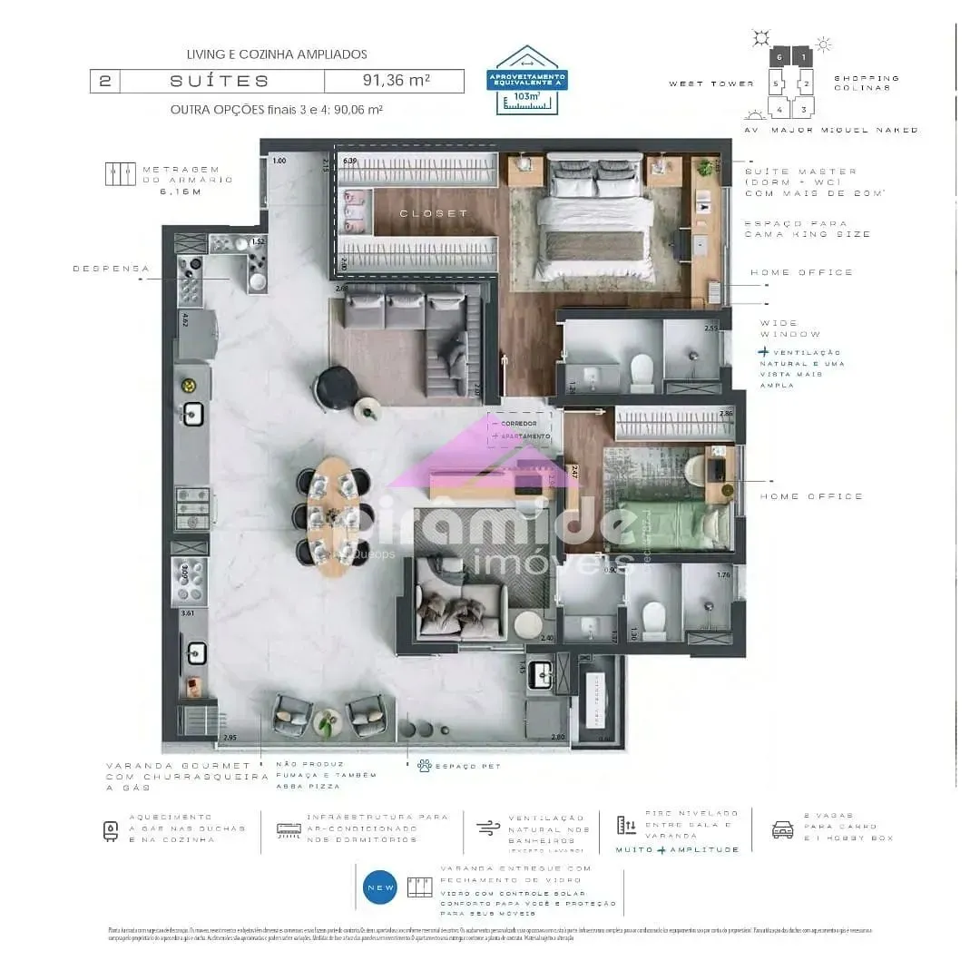 Apartamento, 3 quartos, 91 m² - Foto 7
