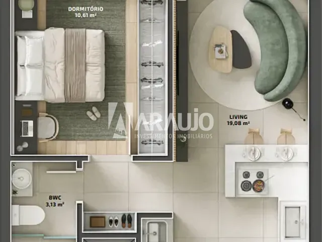 Apartamento 1 quarto e 1 banheiro, à venda, no bairro Centro em Itajaí