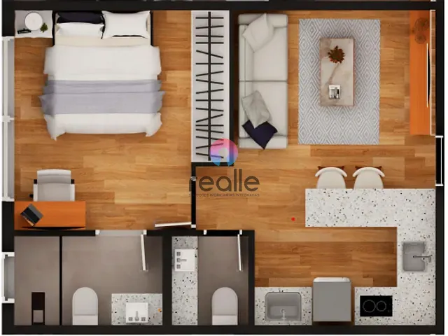 Apartamento 1 quarto e 2 banheiros, à venda, no bairro Coração Eucarístico em Belo Horizonte