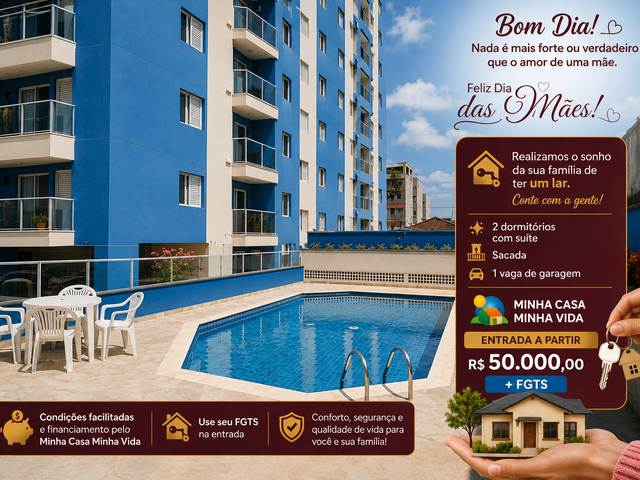 Apartamento com 64m² 2 quartos e 1 banheiro, à venda, no bairro Santo Antônio em São Caetano do Sul