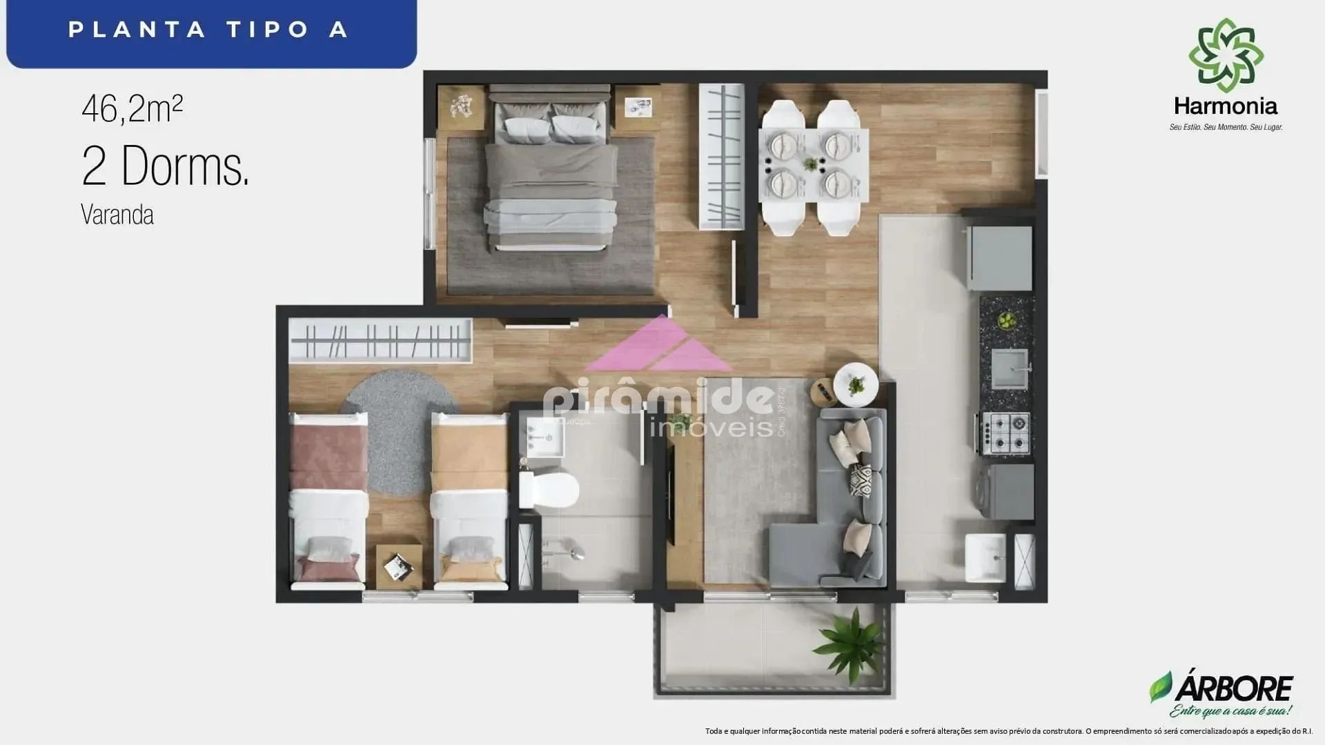 Apartamento, 2 quartos, 46 m² - Foto 2