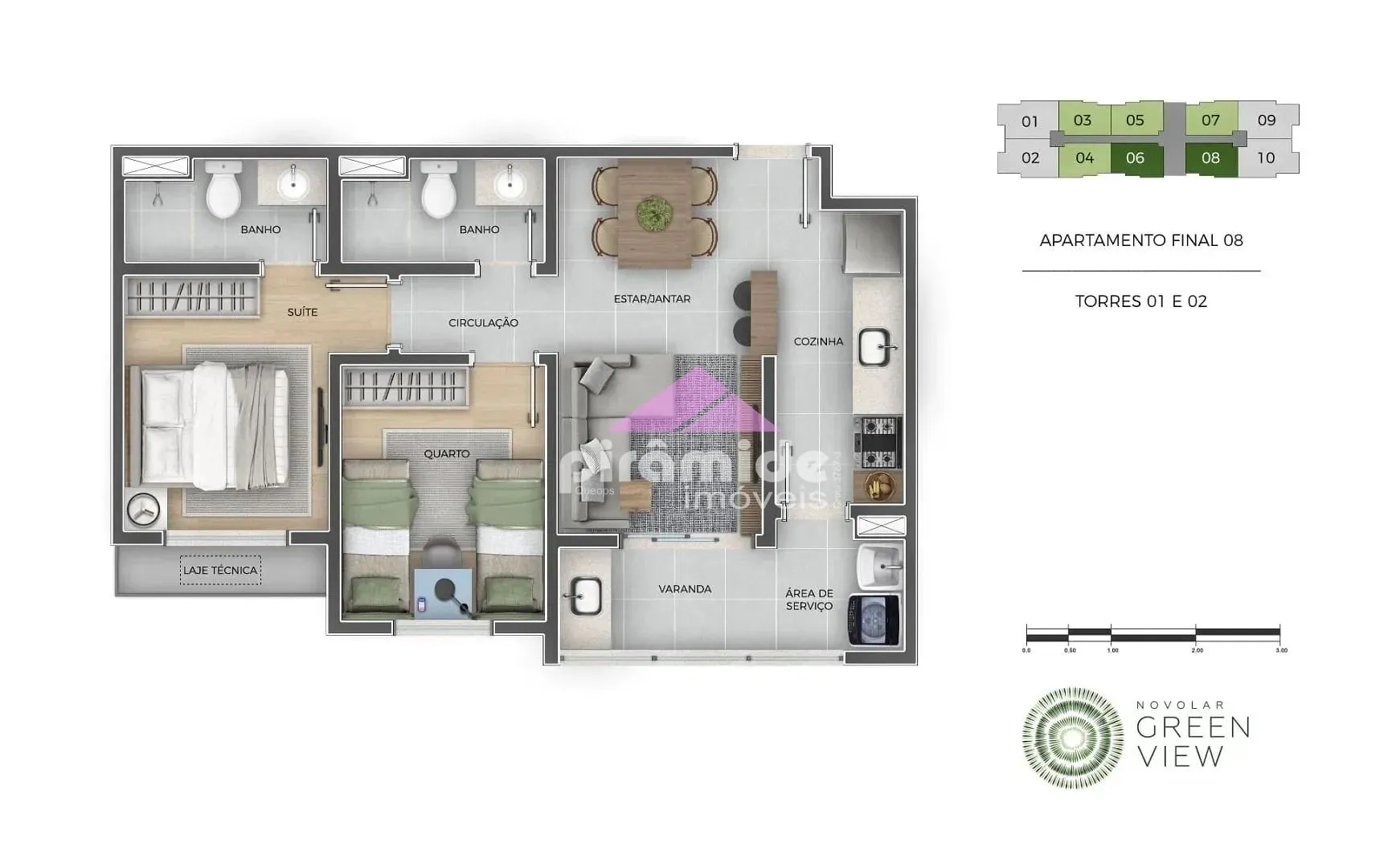 Apartamento, 2 quartos, 54 m² - Foto 2
